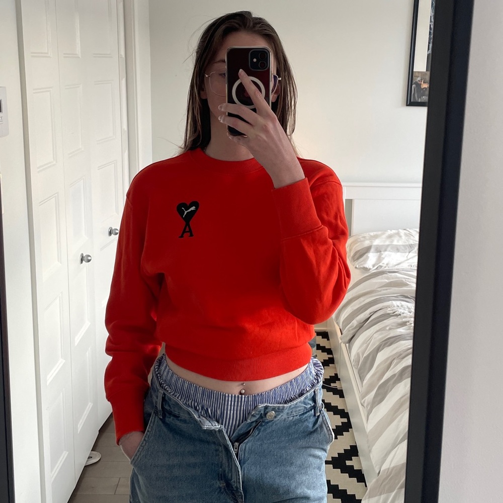 ORANGE SWEAT-SHIRT AMI PARIS (XS)